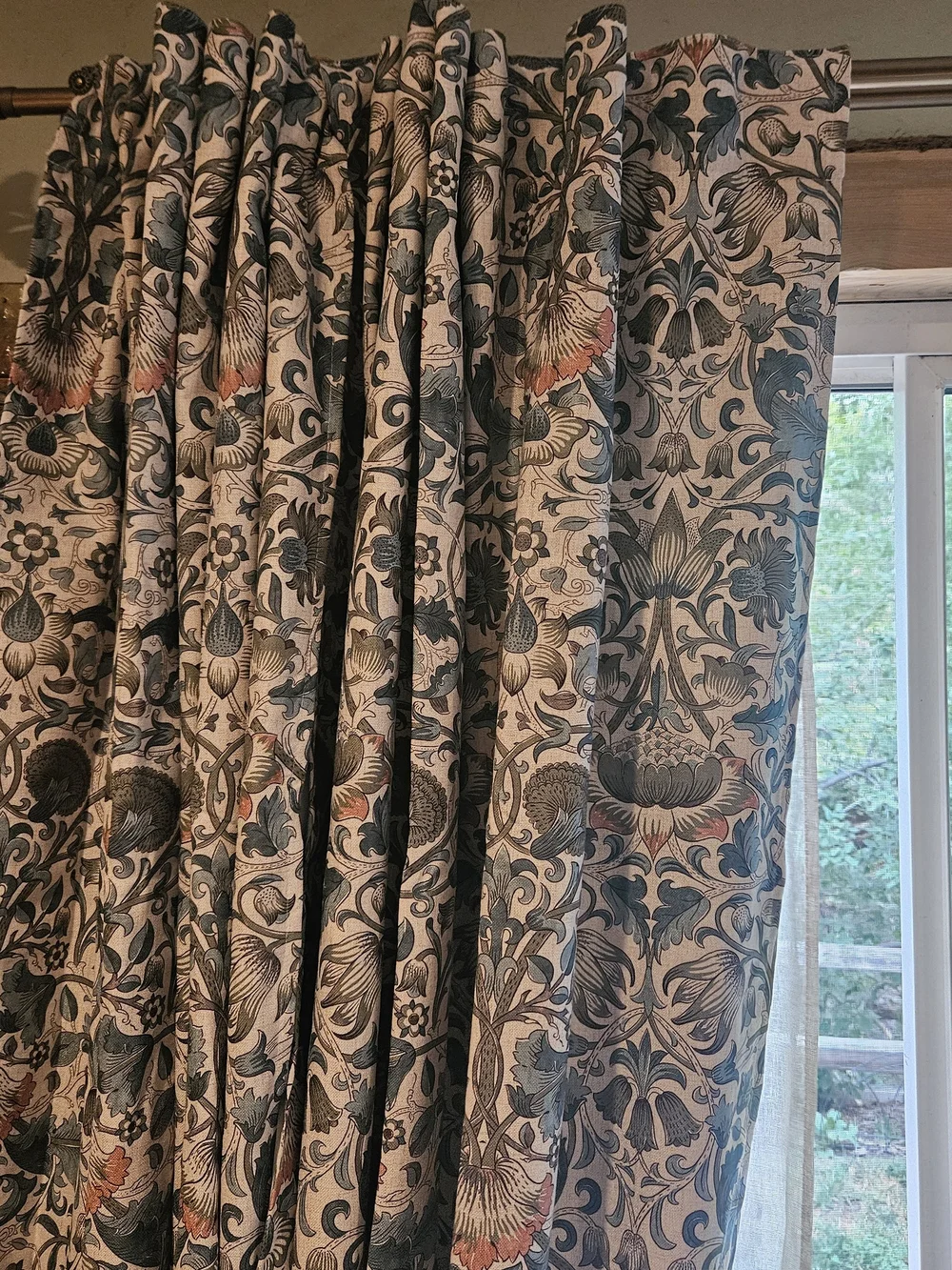 Gorgeous William Morris & Co 96x50 BLACKOUT Curtain Panels Set of 2